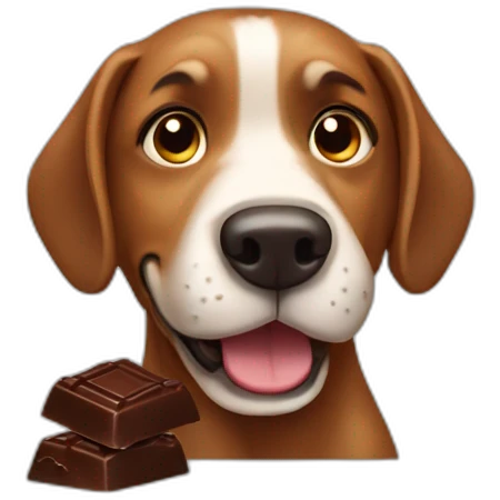 Dog eat chocolat  emoji