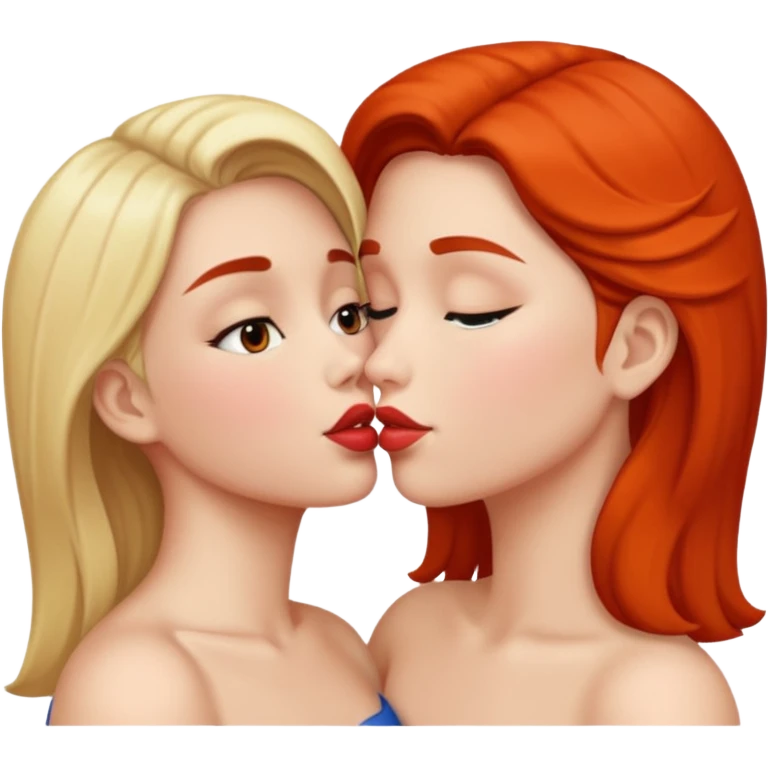 naked women kissing emoji