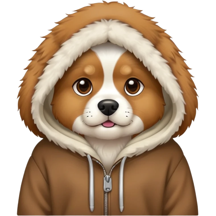Dog wearing a hoodie emoji