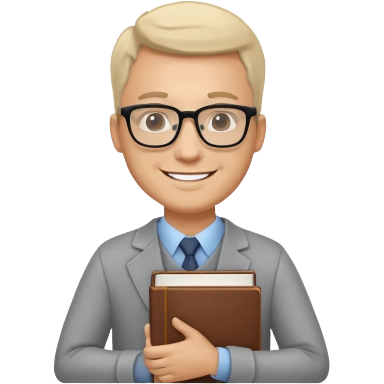 light man teacher holding books emoji