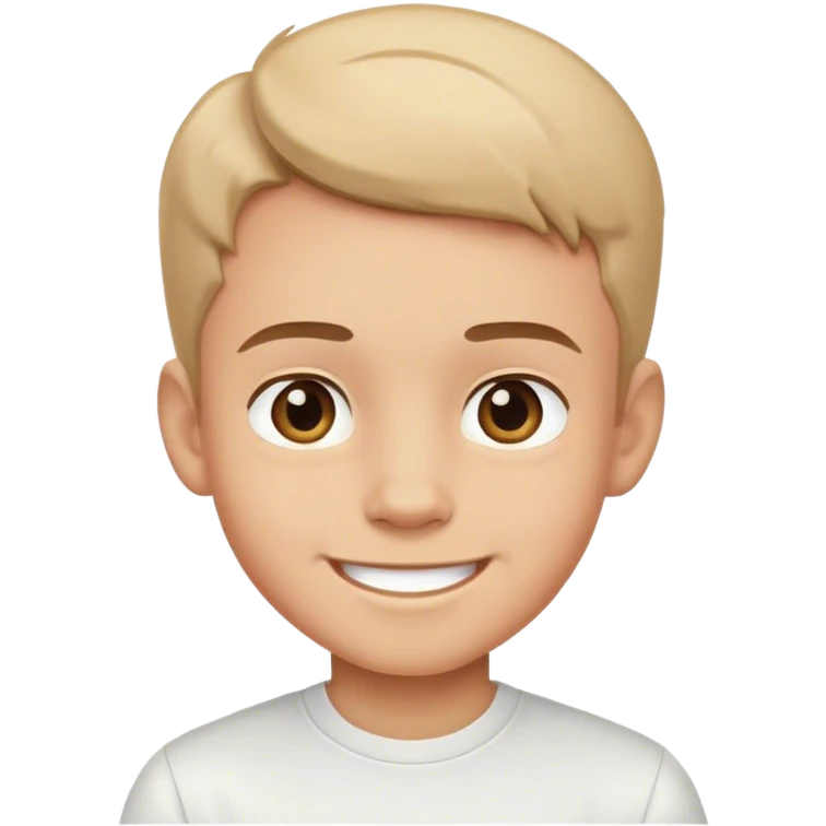 smiling boy in white shirt emoji