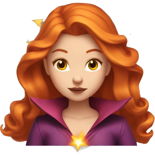 orange hair scarlet witch with magic emoji