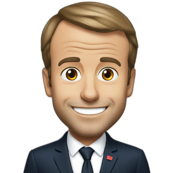 Emmanuel Macron qui fait coucou emoji
