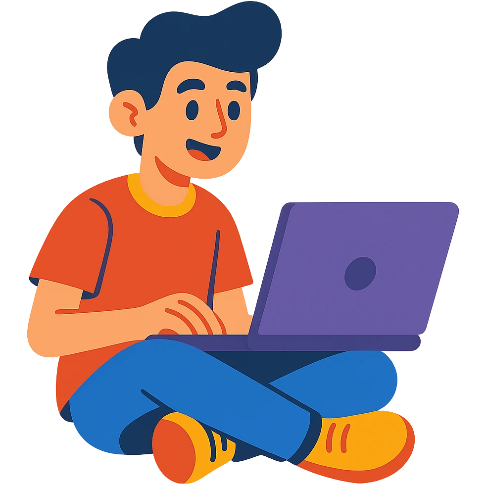 teenager with a laptop emoji