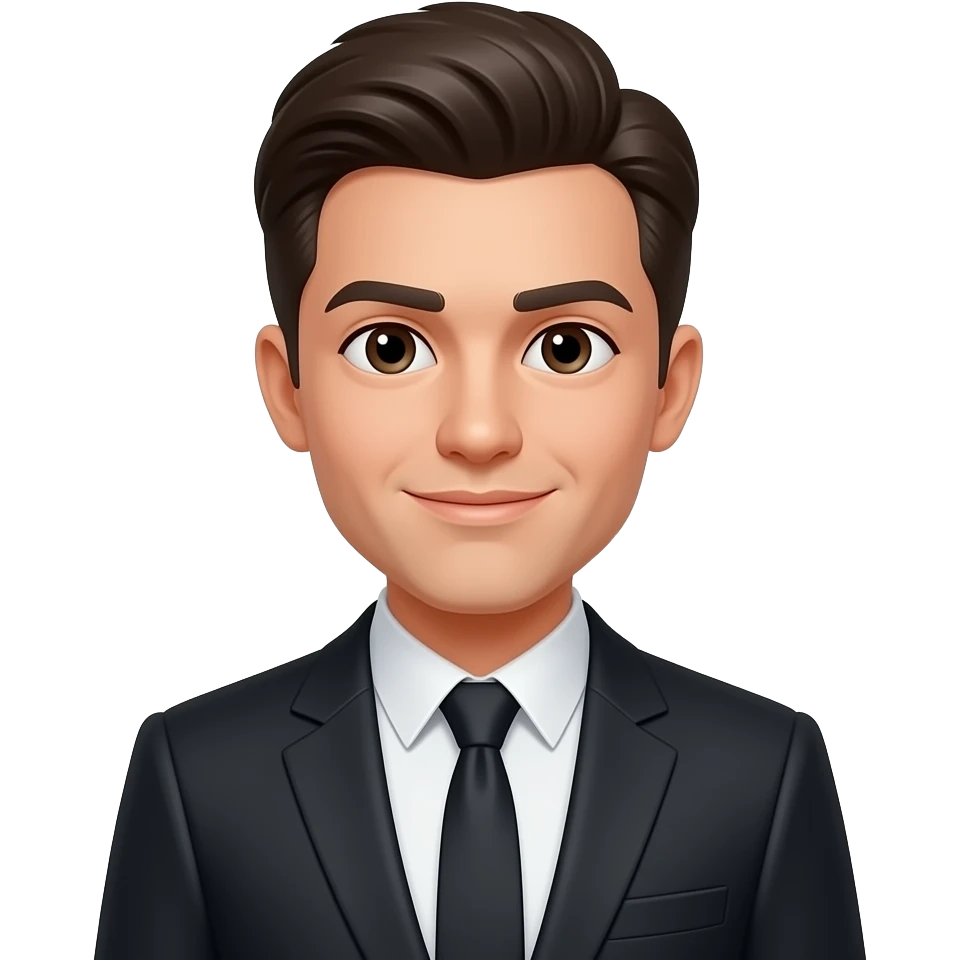 Emoji of me dressed in a suit black emoji