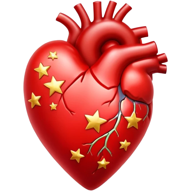 real heart with stars emoji