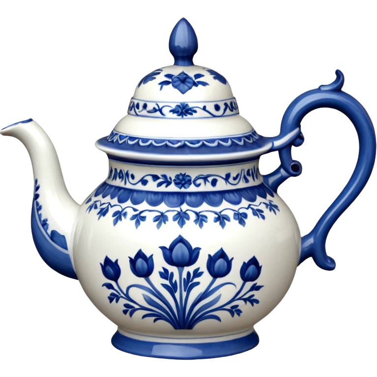 18th century realistic detailed Meissen Blue Onion Teapot emoji
