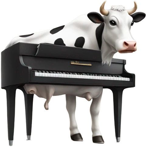 cow playing piano emoji