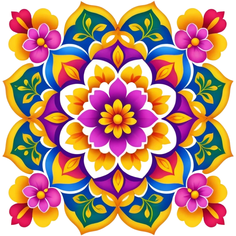 Colorful rangoli design pattern emoji
