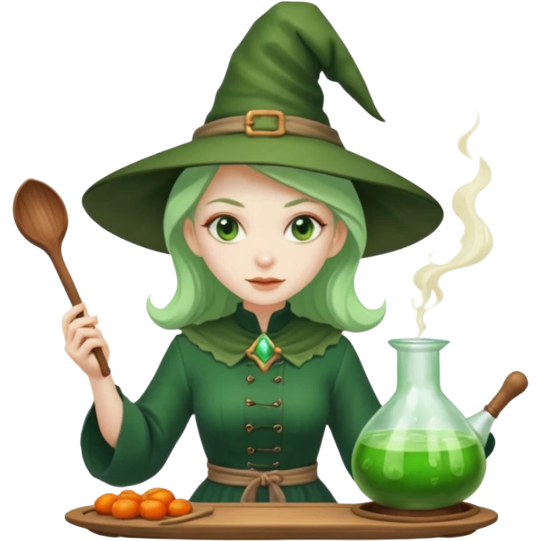 green witch cooking potion emoji