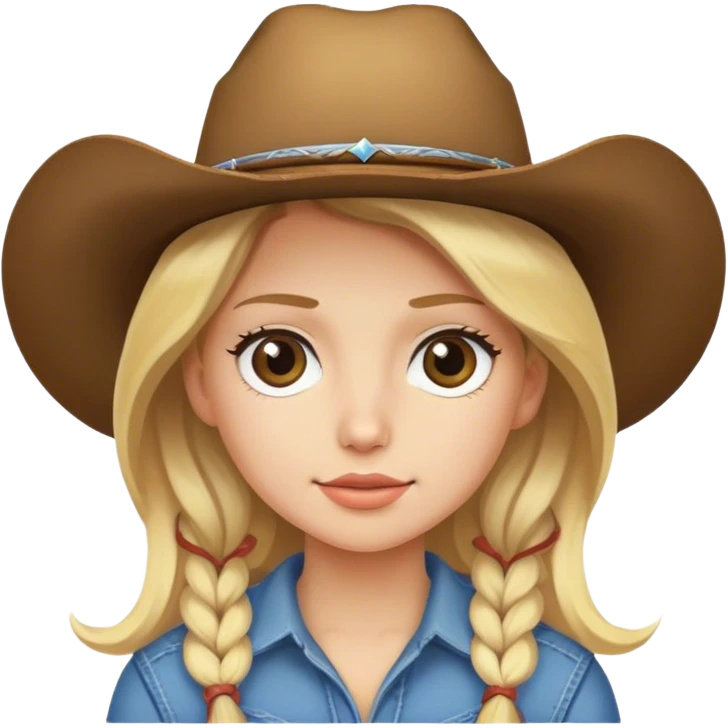 Girl with cowboy hat blond hair emoji