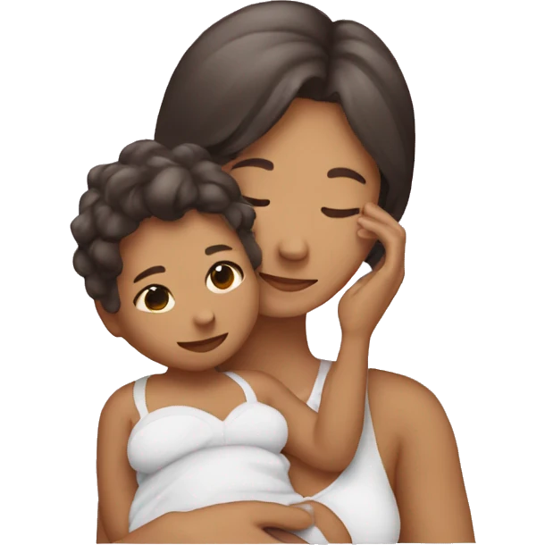 a phone showing a woman and a baby emoji