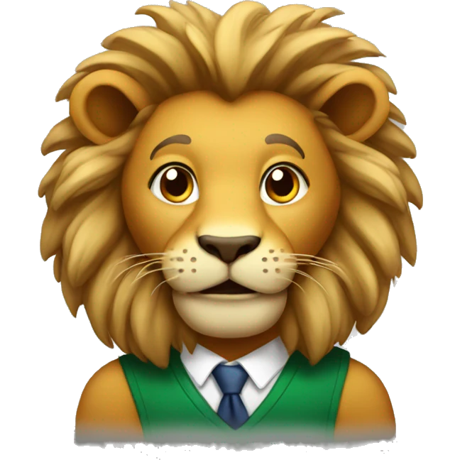 lion in school emoji