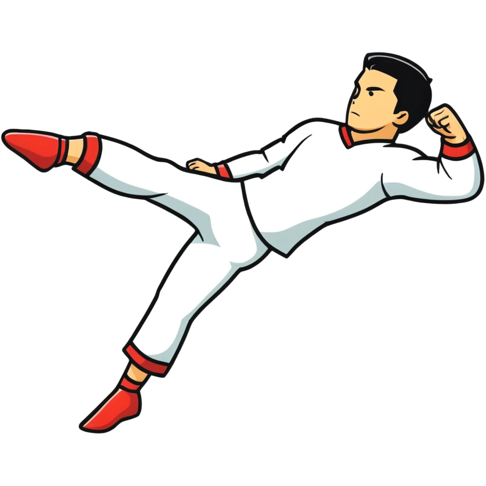 person doing a high kick emoji
