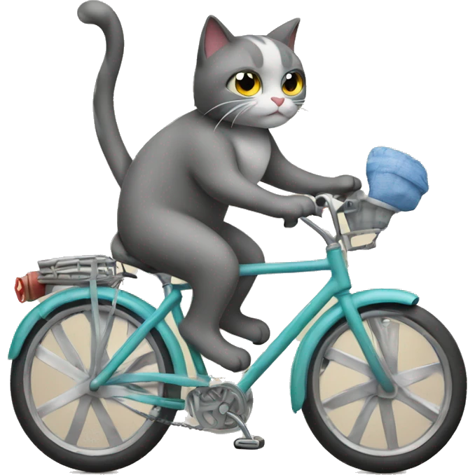 Cat in a bike emoji