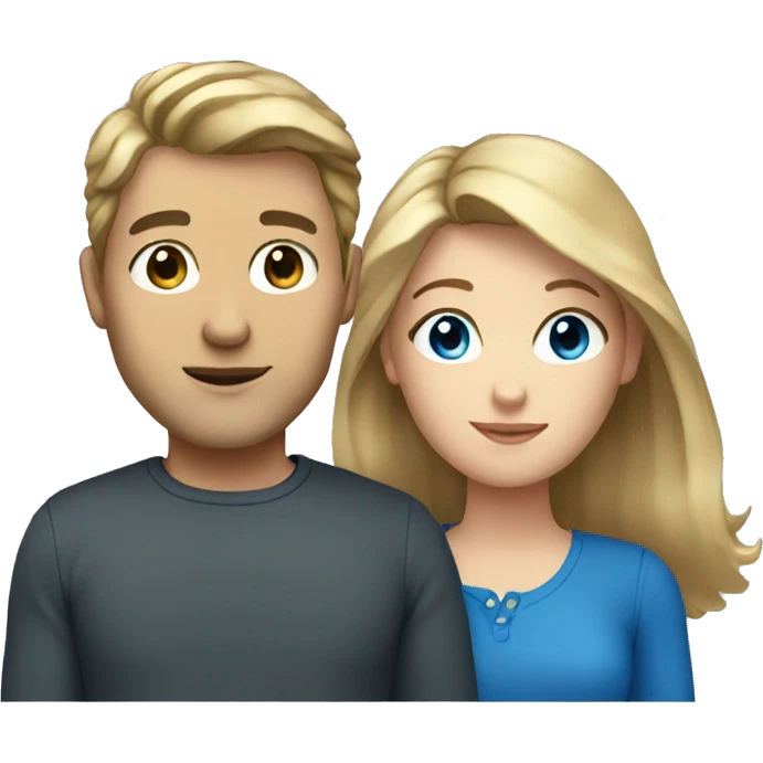 couple with dark blonde hair and blue eyes  emoji