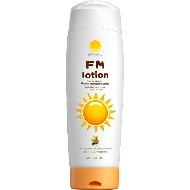 Sun lotion Fpf 20 on the front of the lotion emoji