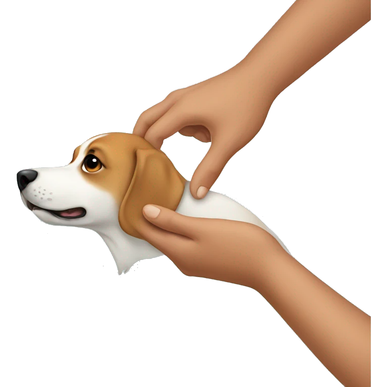 Human hands on a dog healing emoji