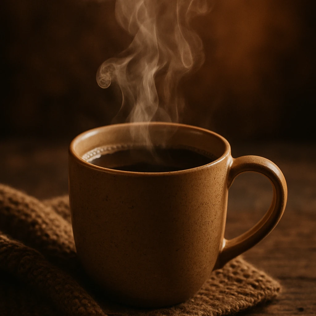 a cozy cup of coffee with steam emoji