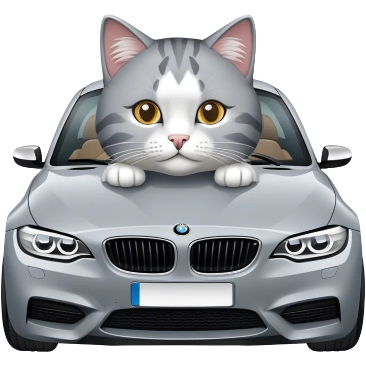 Un chat dans une bmw emoji