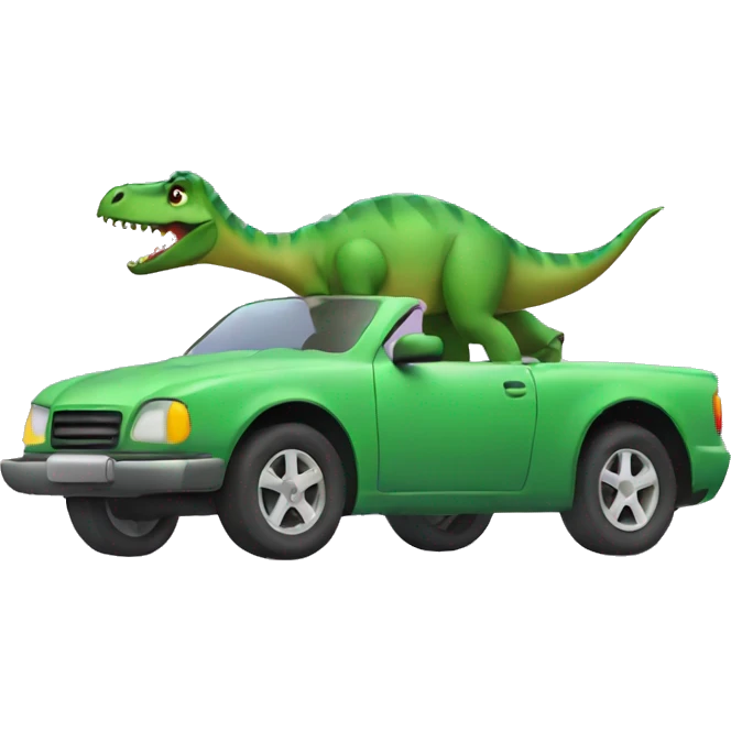 Dinosaur in a car emoji