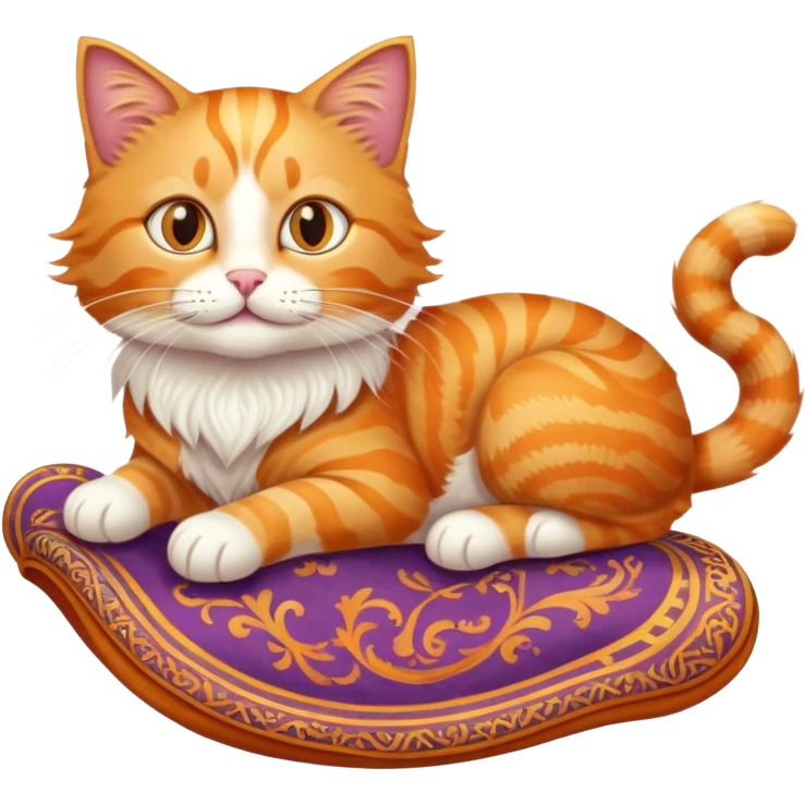 cat riding a magic carpet emoji