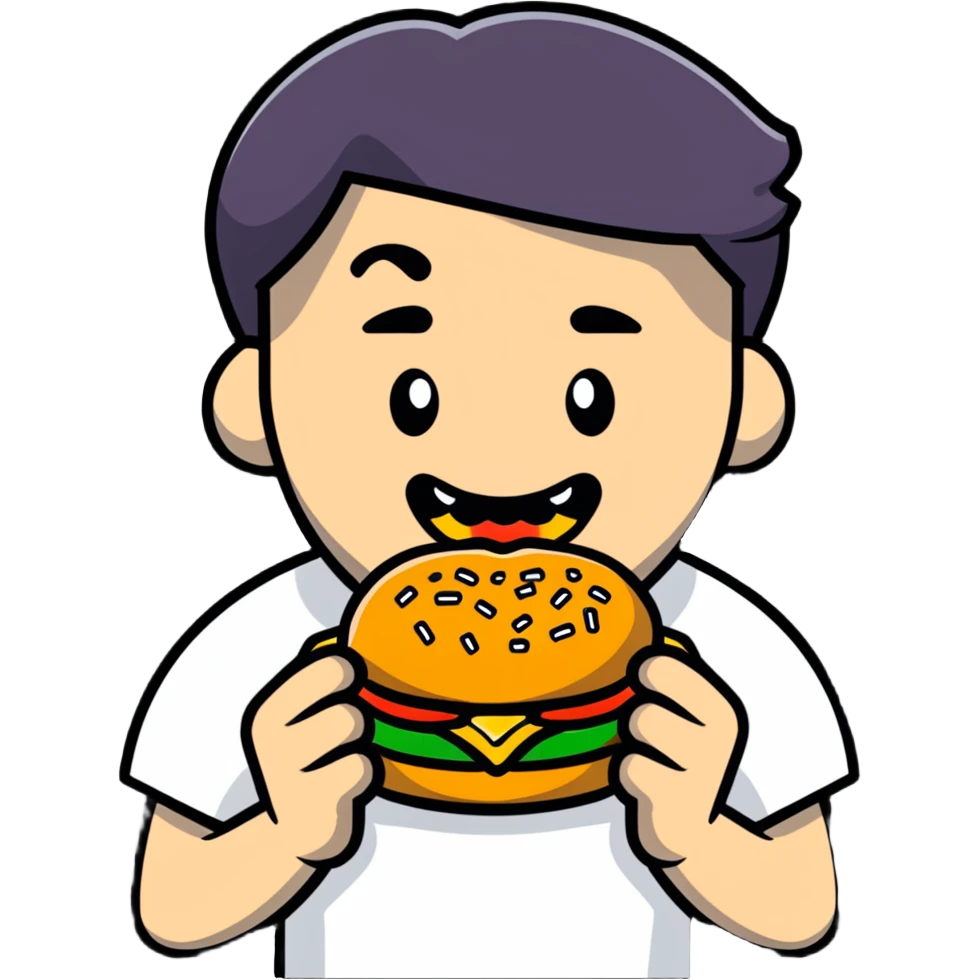 Person eating burger emoji