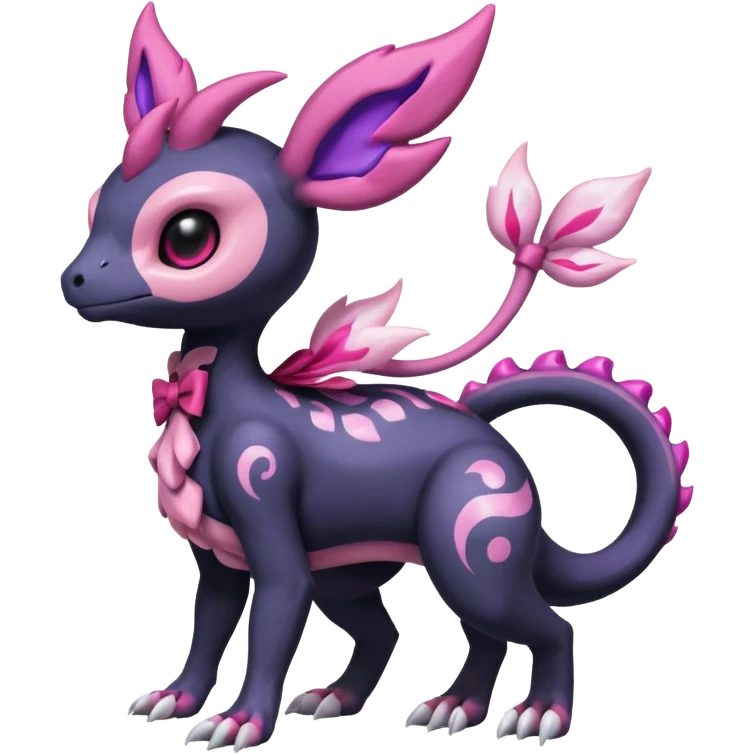 Shiny Duskull-Salandit-Sylveon-Fakémon-hybrid-creature (full body)  emoji