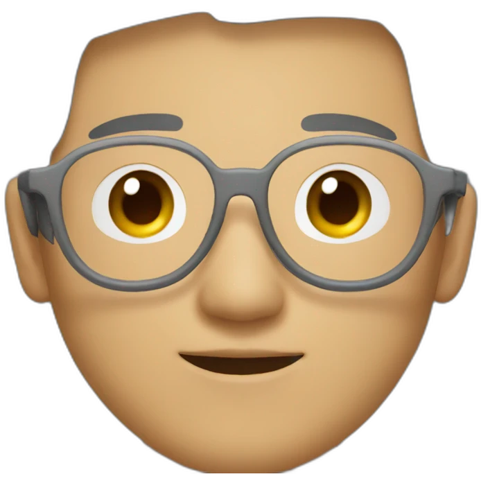 Asian men wearing grey specs emoji