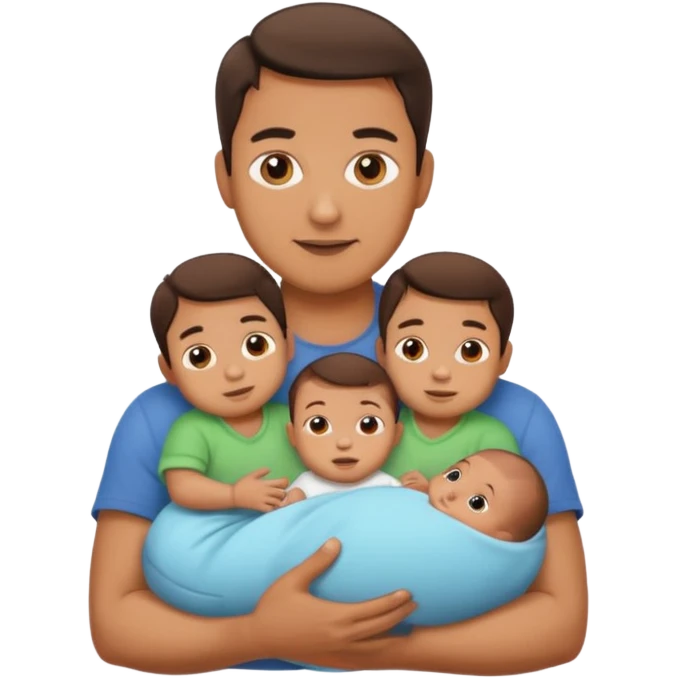 man with three babies emoji