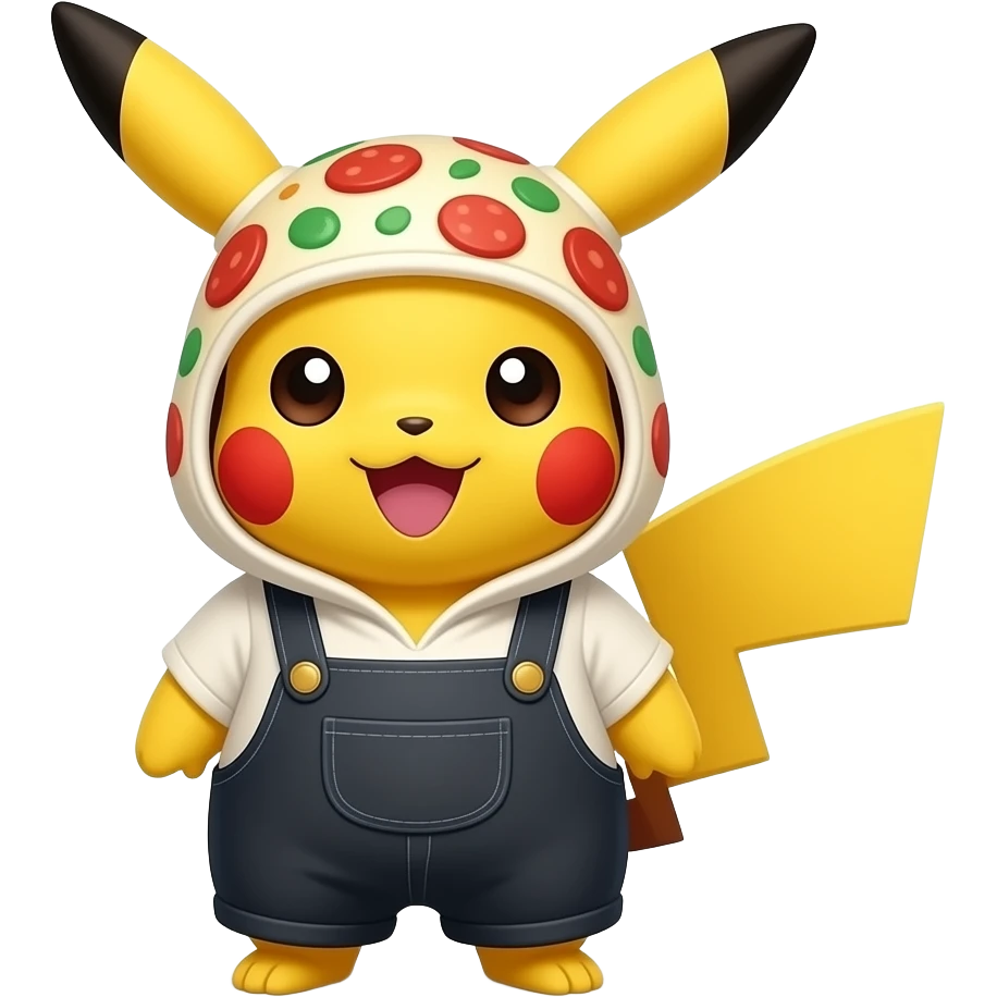 Pikachu in pizza maker clothes emoji