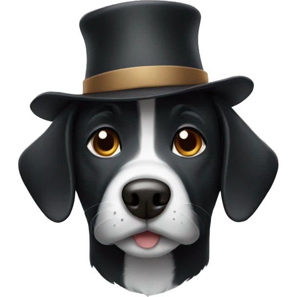 Black dog with a hat  emoji