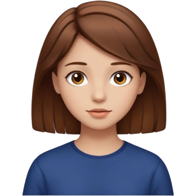 Chica con pelo marron aesthetic emoji
