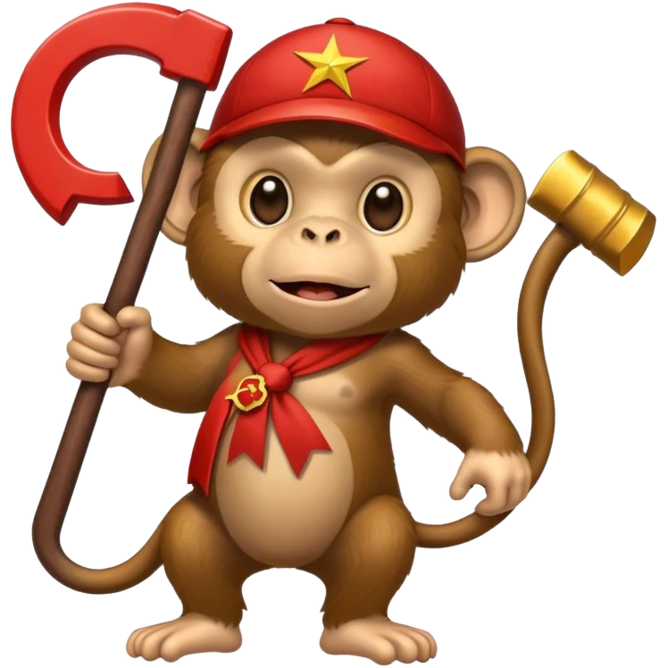 monkey with communist hammer and sickle emoji