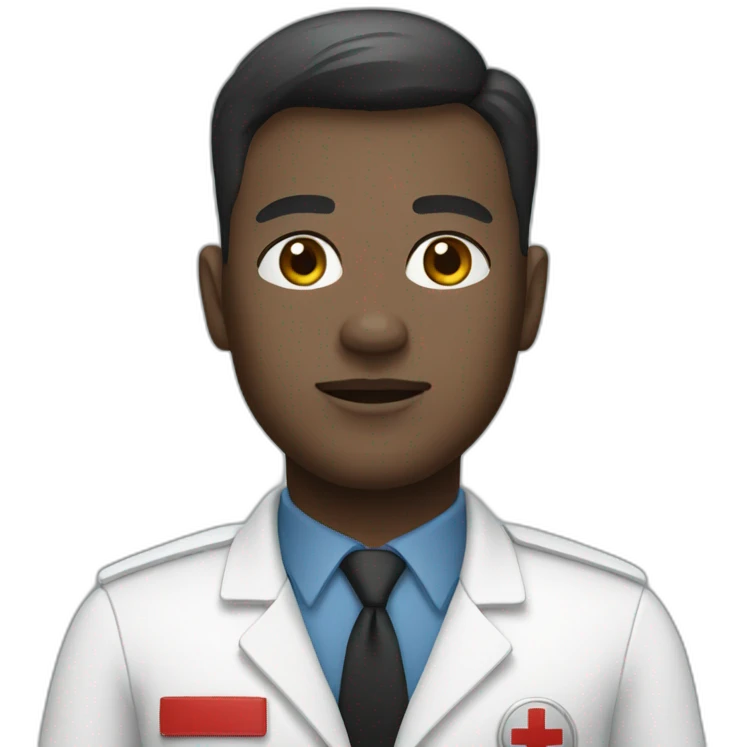 Ambulance man with white skin emoji