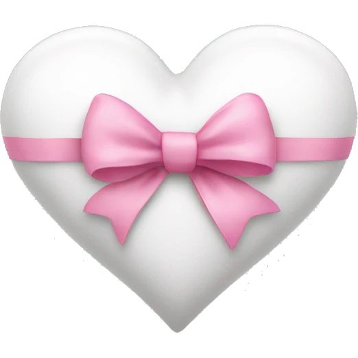 white heart with pink bow emoji