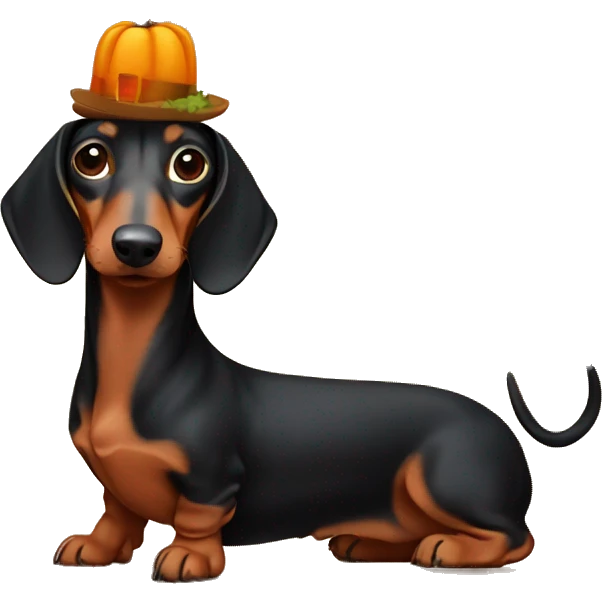 Dachshund ready for Thanksgiving  emoji