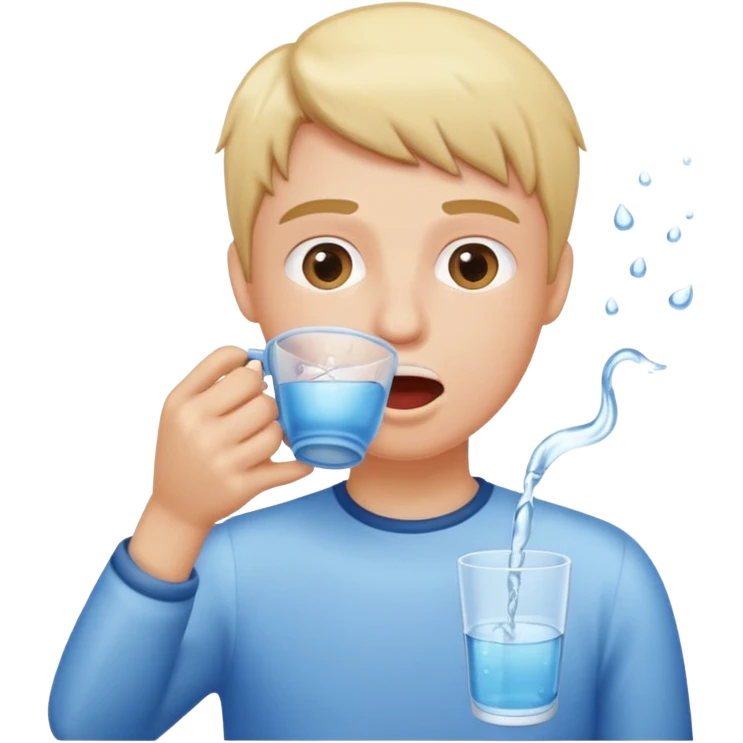 person rinsing mouth with water, holding a cup emoji