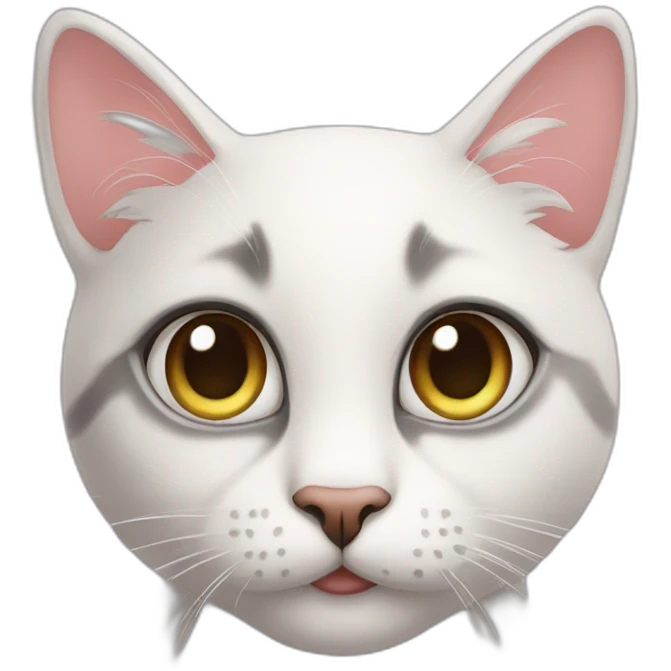 cat cute whit false lashes emoji