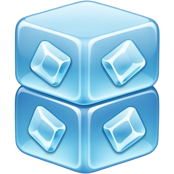 Realistic ice cubes emoji