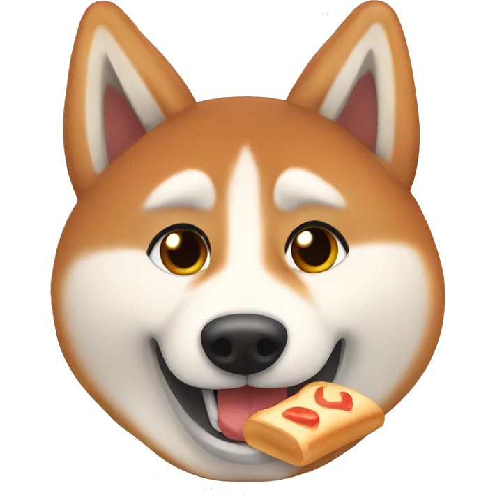  Red husky eating baguette bread that we see entirely  emoji