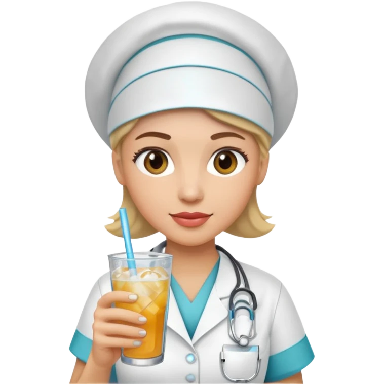 nurse holding icey drink emoji
