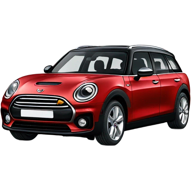 Red Mini Cooper Clubman with lots of Christmas decorations emoji