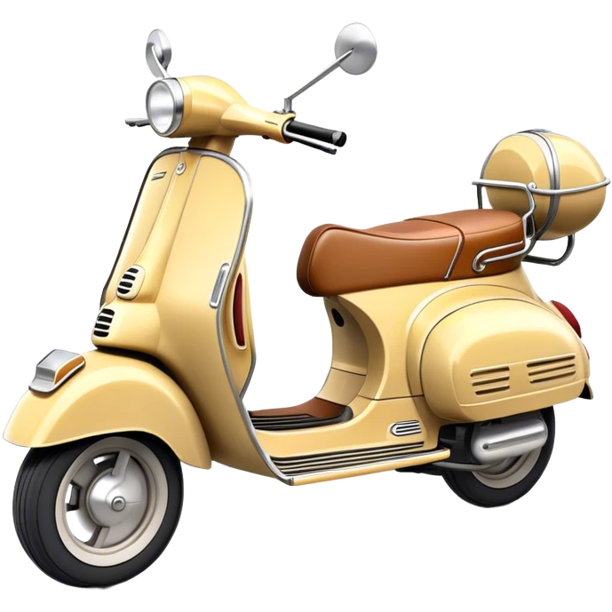 Cinematic Realistic Vespa Pop Culture Emoji, depicted as a sleek vintage scooter symbolizing Italian style rendered with dynamic detail and retro lighting. emoji