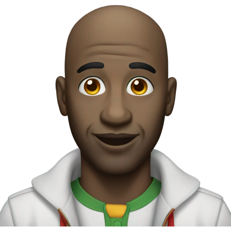 Bald black man with clown makeup emoji