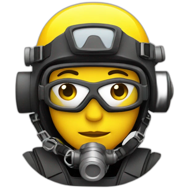 Scuba diver in a construction helmet emoji