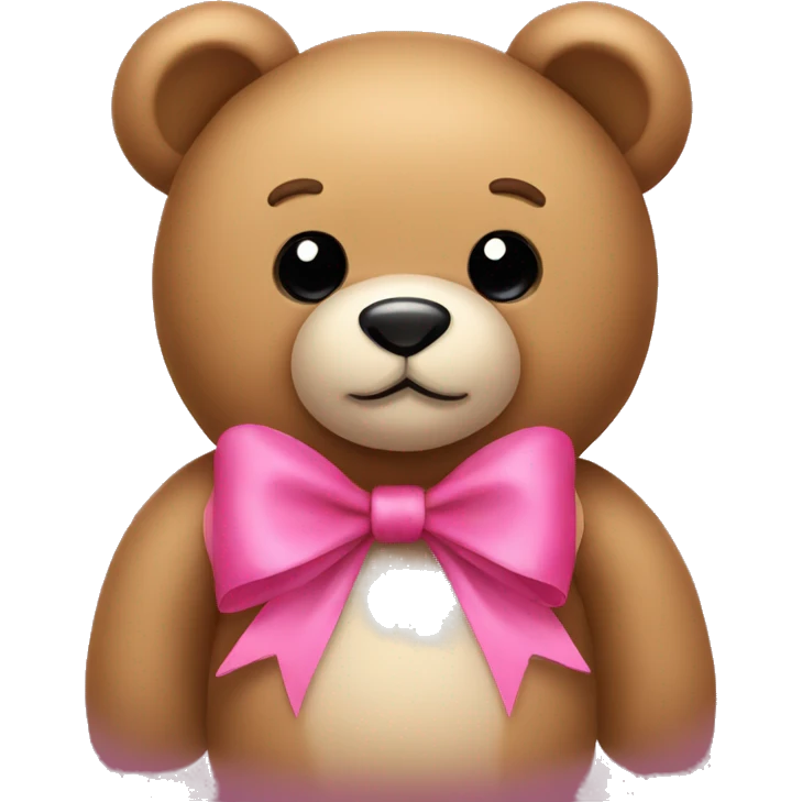 teddy bear with a pink bow  emoji