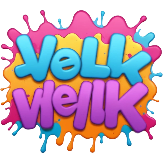 Messy graffiti with words vlvlk emoji