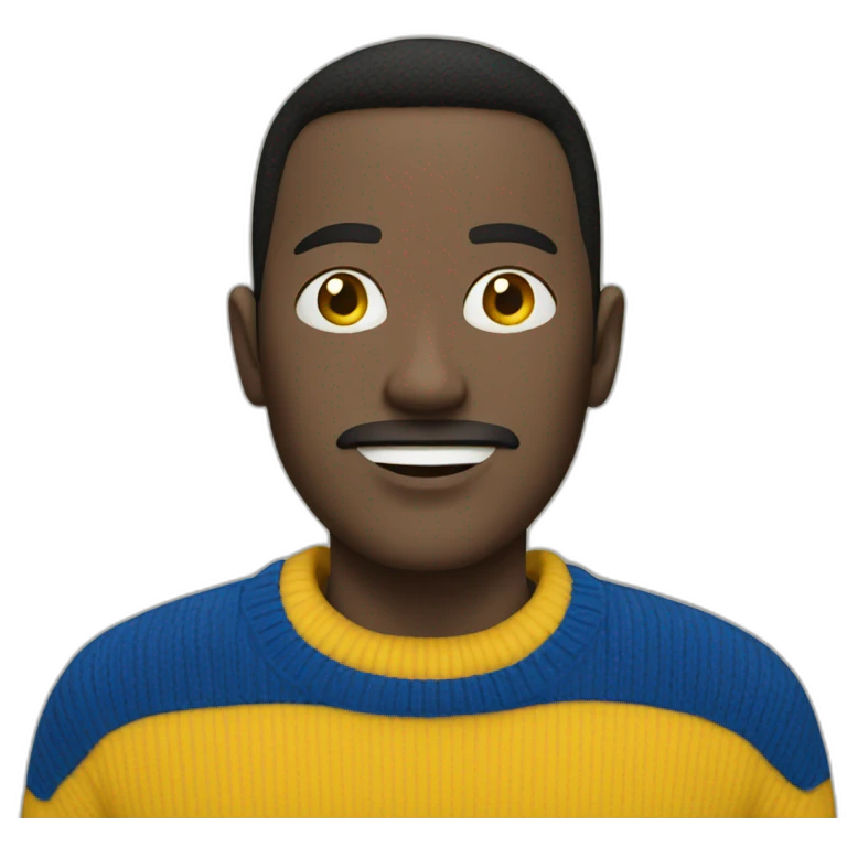 Man in blue and yellow sweater emoji