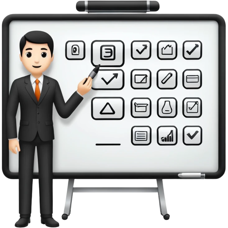 business strategy bord white emoji